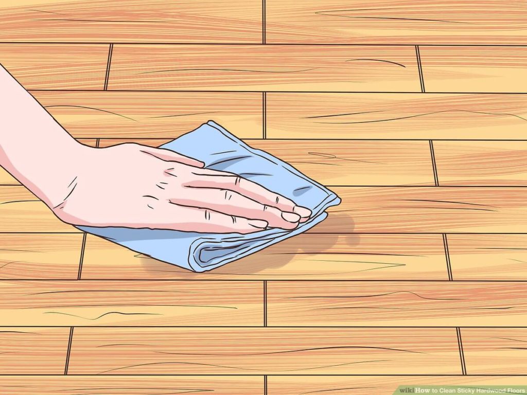 how to clean sticky wood floors