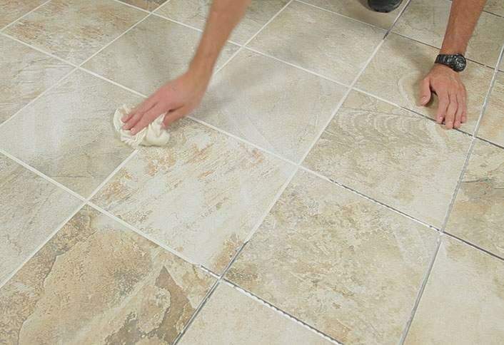 how to clean sticky tile floors